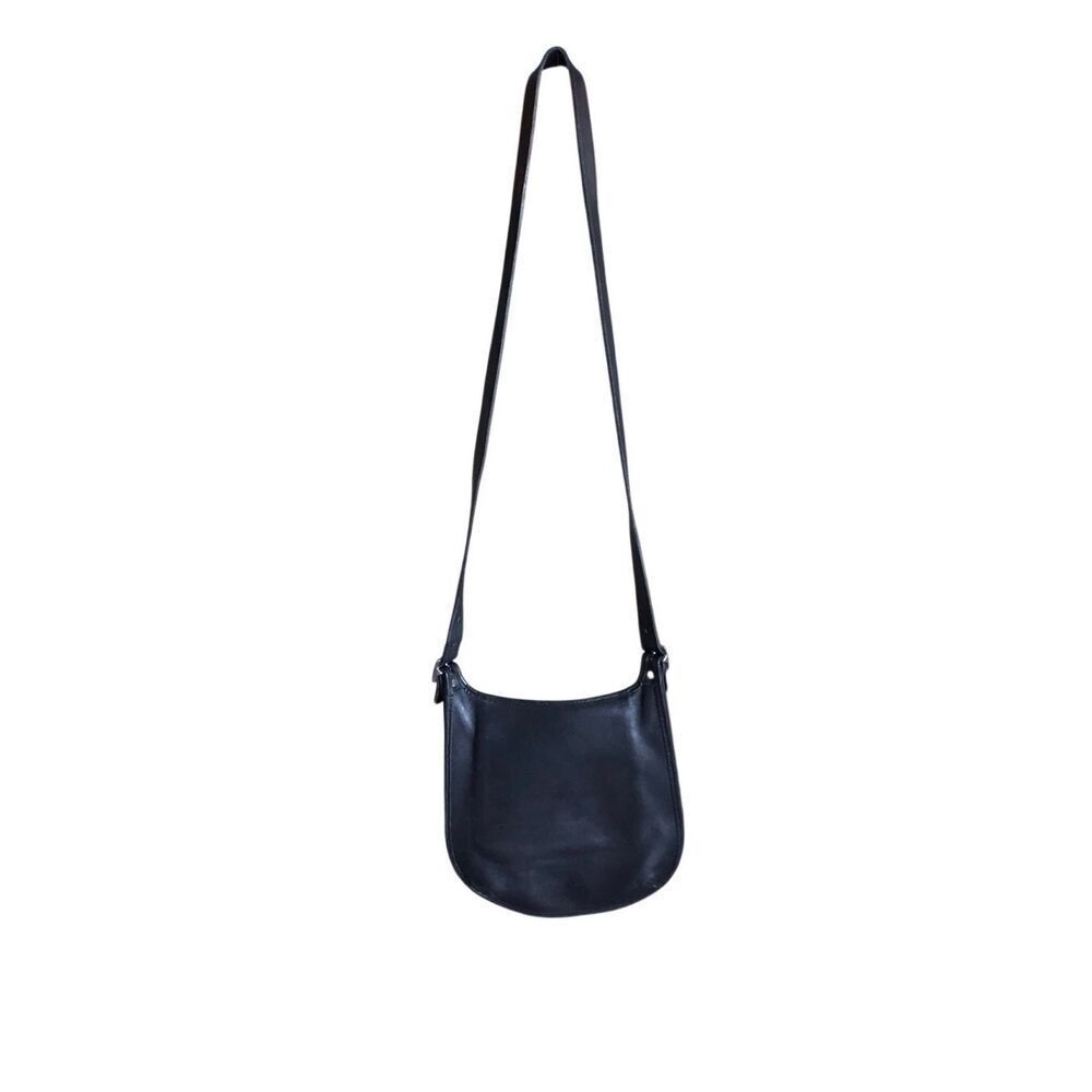 Coach black soft Leather Purse adj Shoulder Strap satchel saddle hippie flap